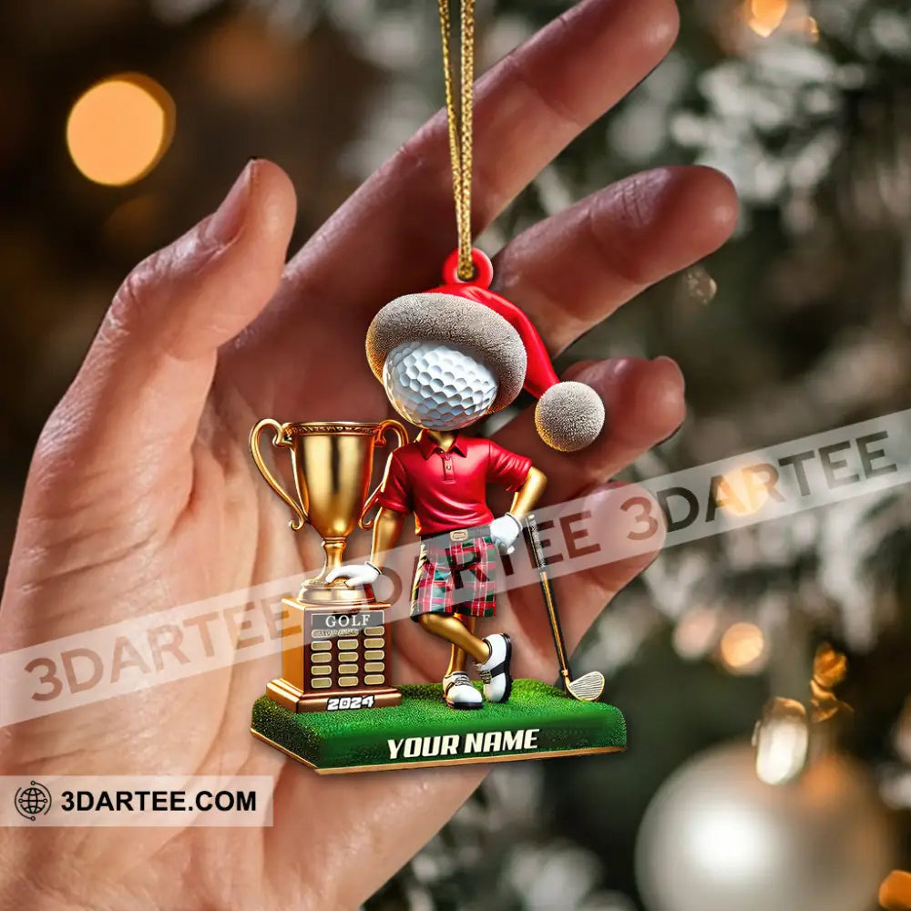 Custom Name And Year Golf Champion Ornament Lover Christmas Gift