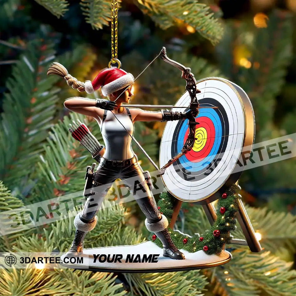 Custom Name Archery Christmas Ornament Gift