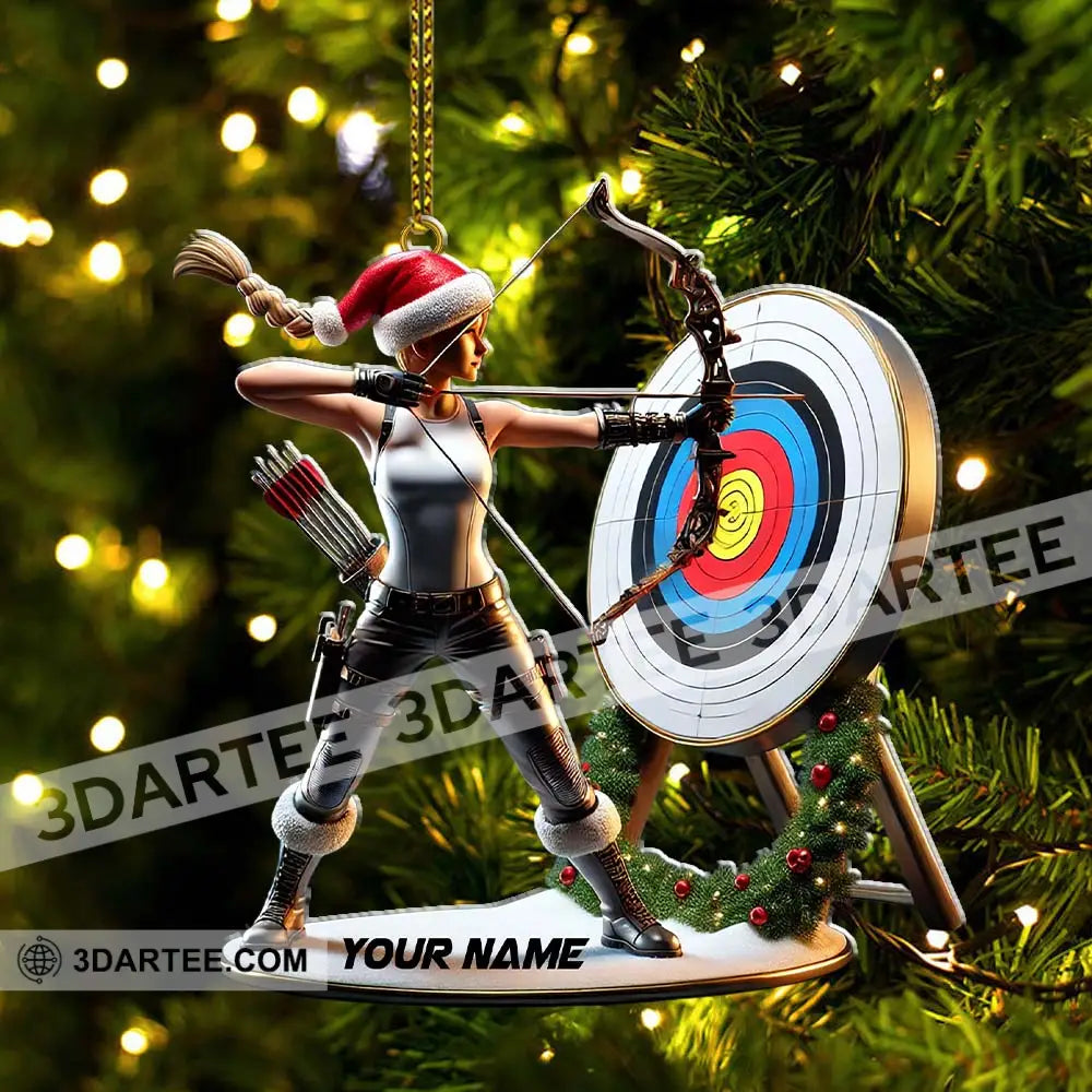 Custom Name Archery Christmas Ornament Gift