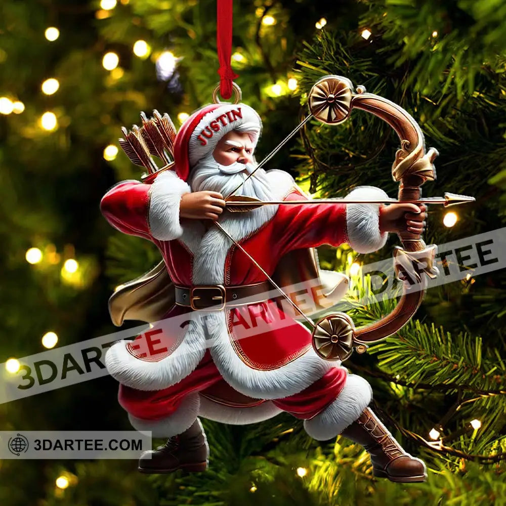 Custom Name Archery Santa Ornament Christmas Gift