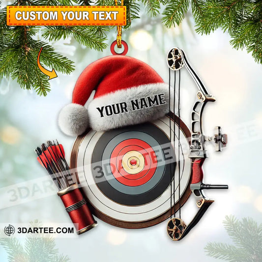 Custom Name Archery Santa Ornament Christmas Gift