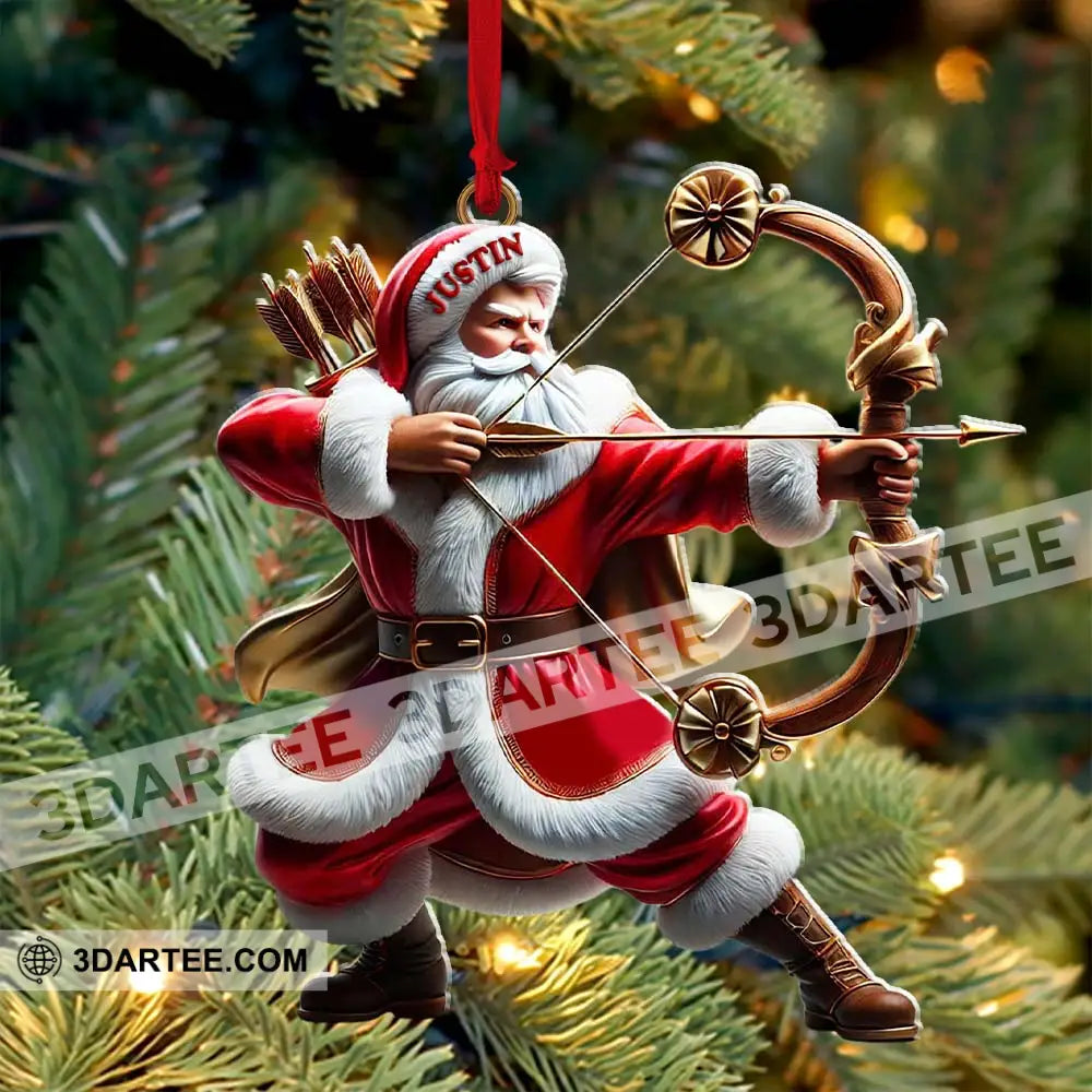 Custom Name Archery Santa Ornament Christmas Gift