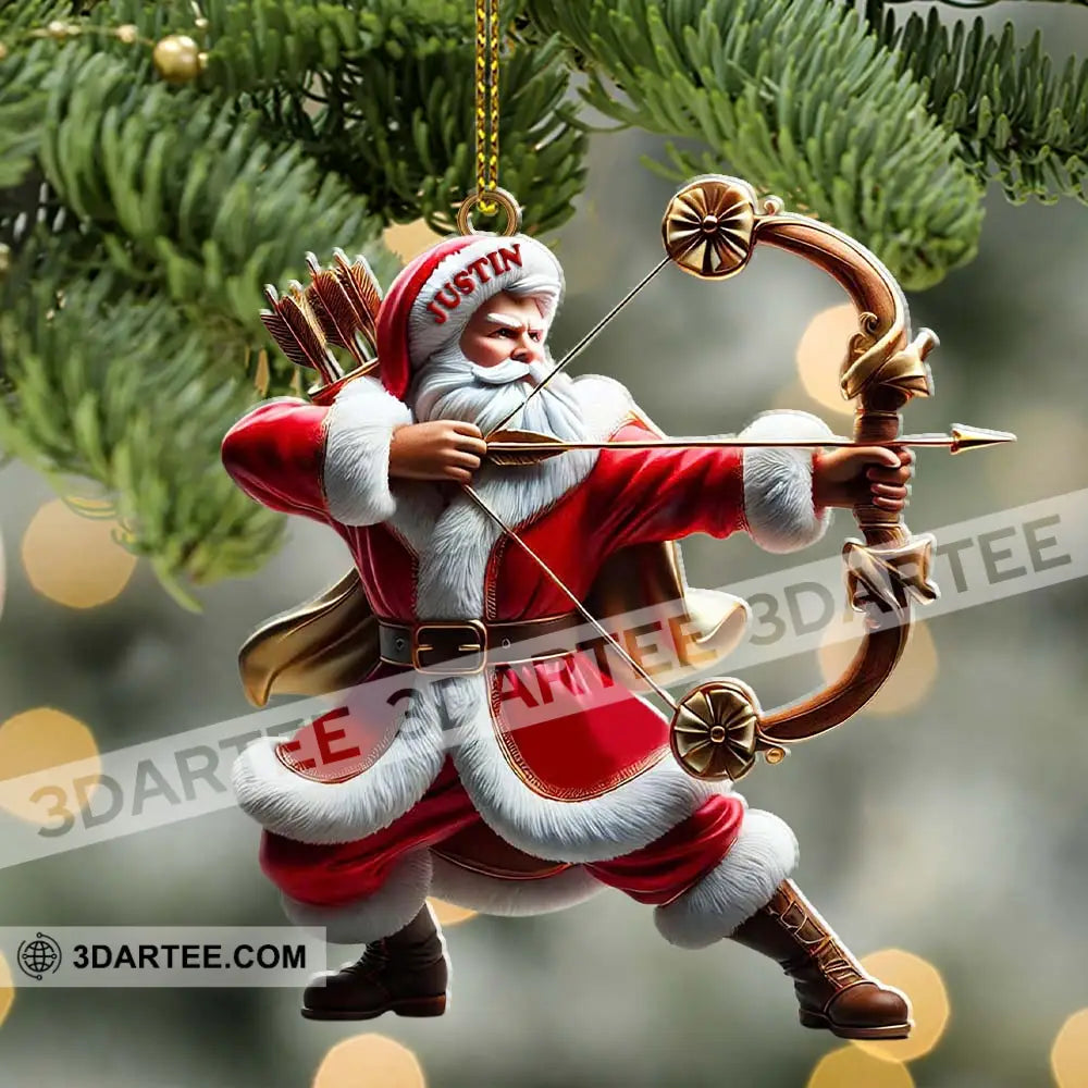 Custom Name Archery Santa Ornament Christmas Gift