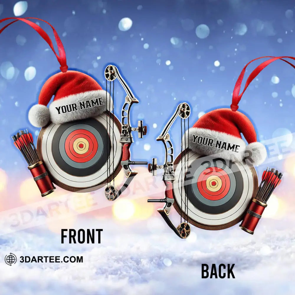 Custom Name Archery Santa Ornament Christmas Gift