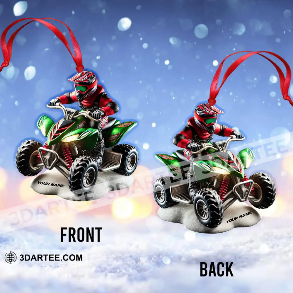 Custom Name Atv Motorbike Ornament Christmas Gift Decoration