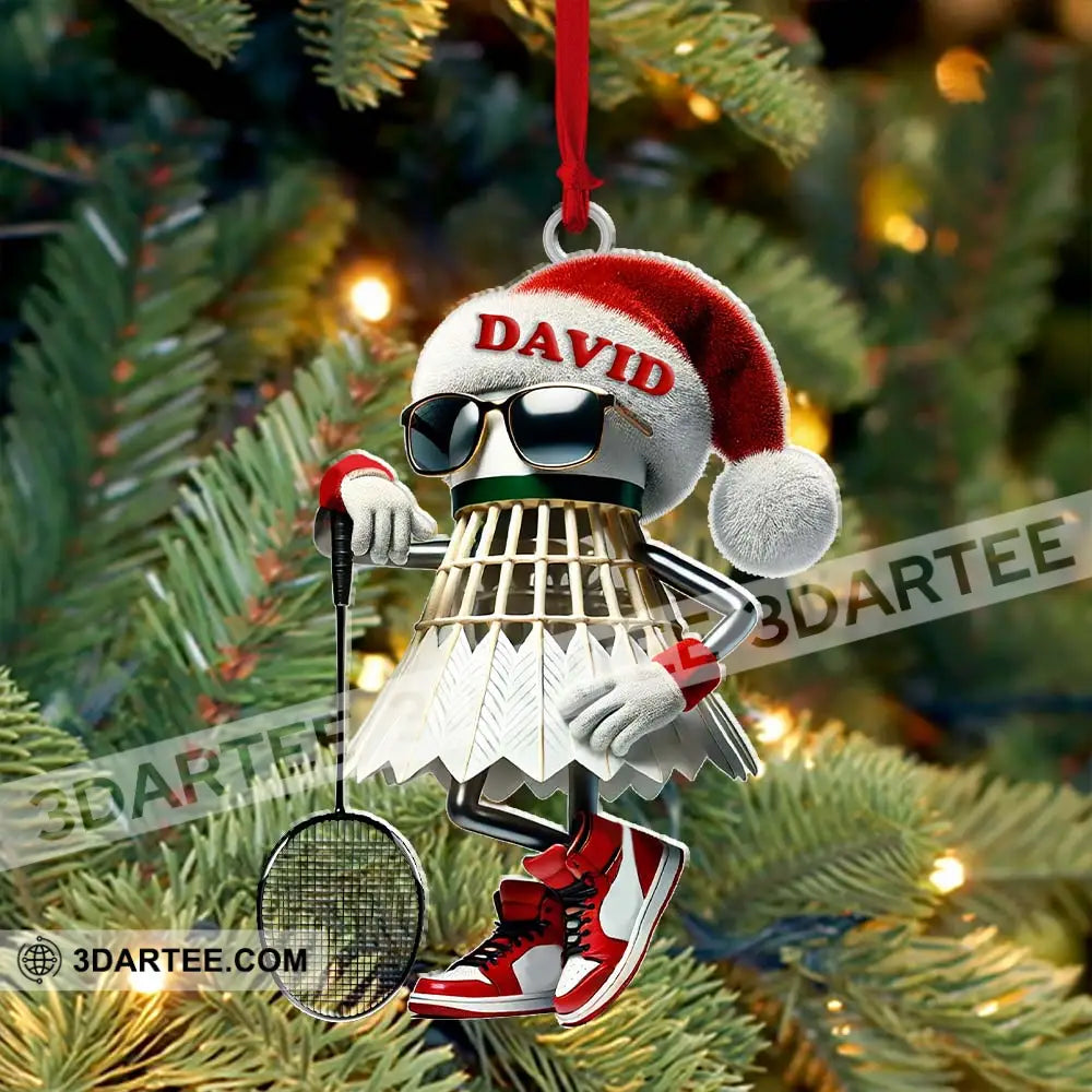 Custom Name Badminton Ornament Christmas Gift Decoration