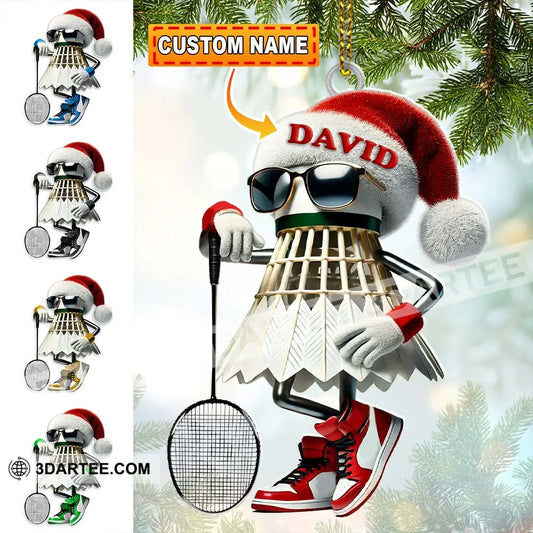 Custom Name Badminton Ornament Christmas Gift Decoration