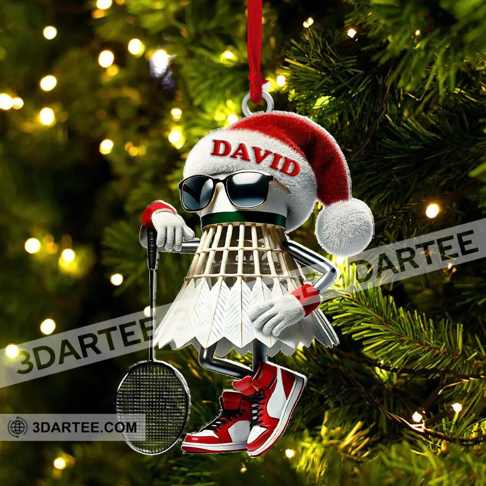 Custom Name Badminton Ornament Christmas Gift Decoration