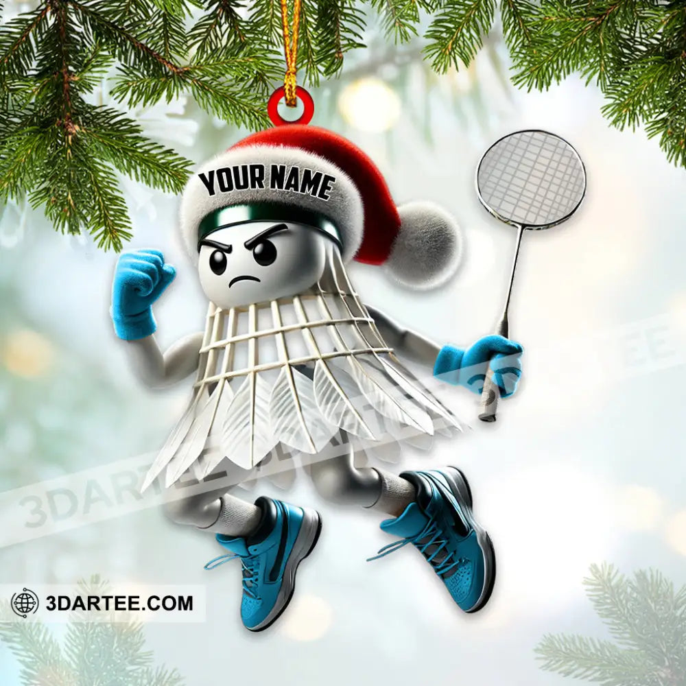 Custom Name Badminton Ornament Christmas Gift Decoration 3.54’’ / 1