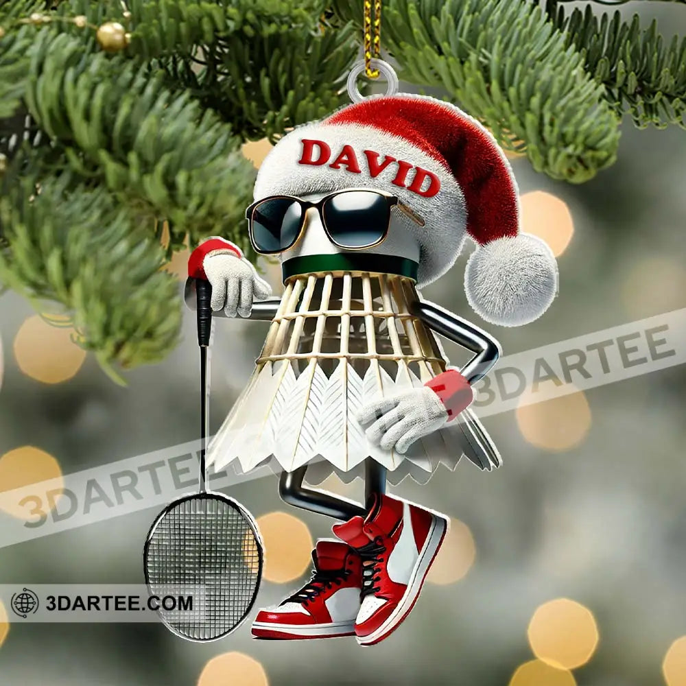 Custom Name Badminton Ornament Christmas Gift Decoration