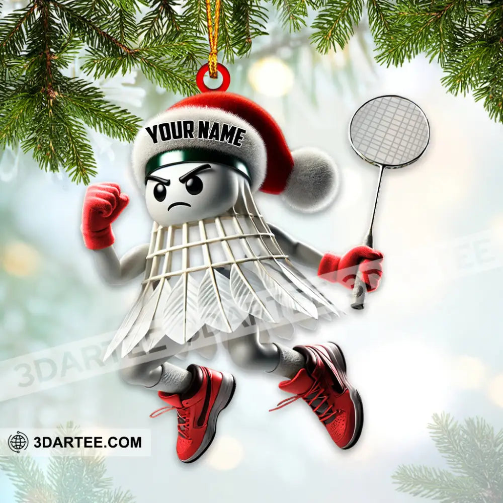 Custom Name Badminton Ornament Christmas Gift Decoration