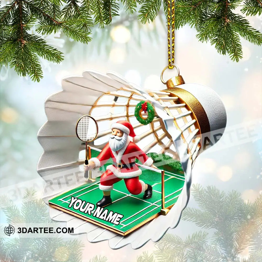 Custom Name Badminton Ornament Christmas Gift For Lover 3.54’’ / 1