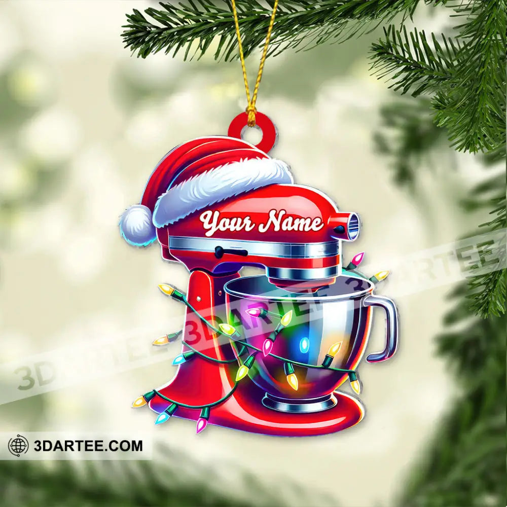 Custom Name Baker Christmas Ornament Santa Christmas Gift 3.54’’ / 1 Ornament Ornament