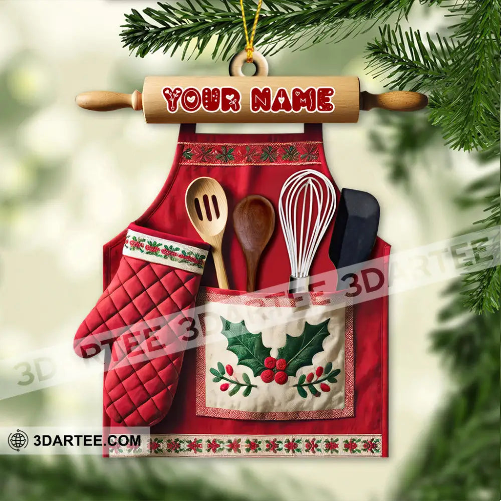 Custom Name Baker Ornament Christmas Gift For Lover 3.54’’ / 1