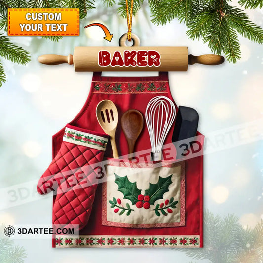 Custom Name Baker Ornament Christmas Gift For Lover