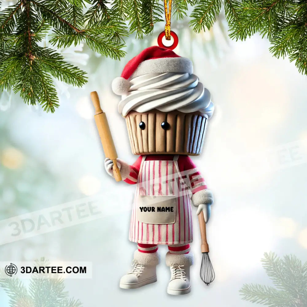 Custom Name Bakery Ornament Christmas Decoration For Shop 3.54’’ / 1