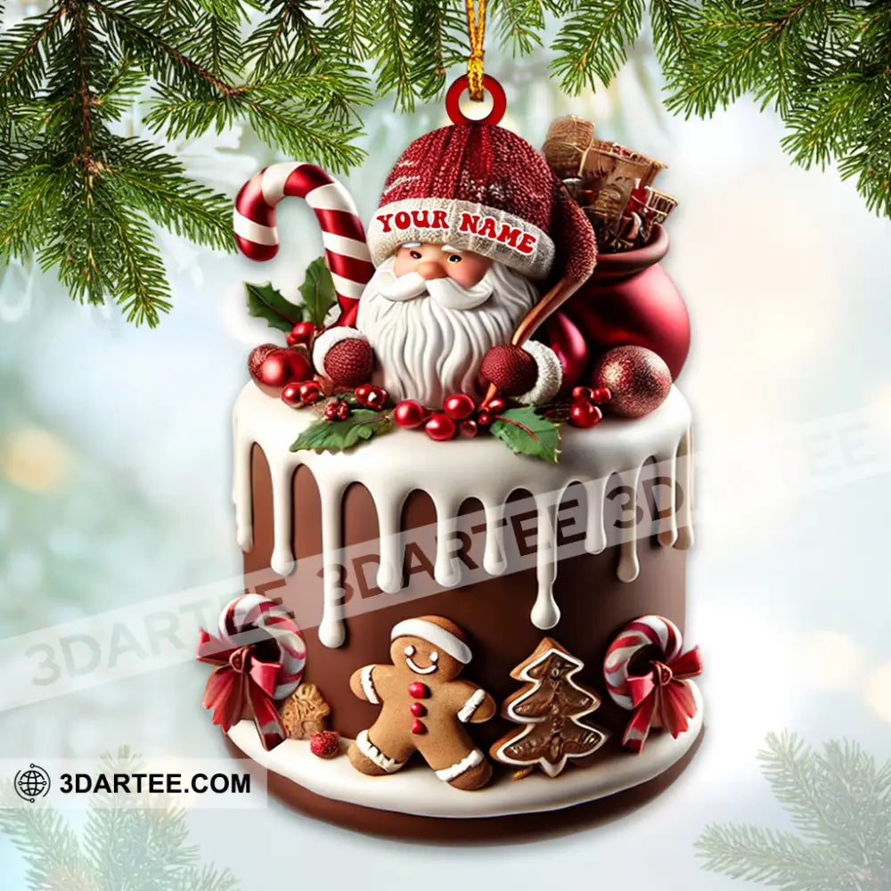 Custom Name Bakery Santa Ornament Christmas Decoration For Shop 3.54’’ / 1