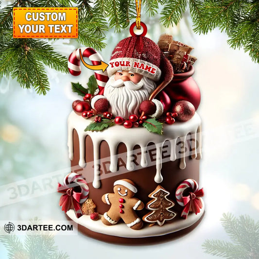 Custom Name Bakery Santa Ornament Christmas Decoration For Shop