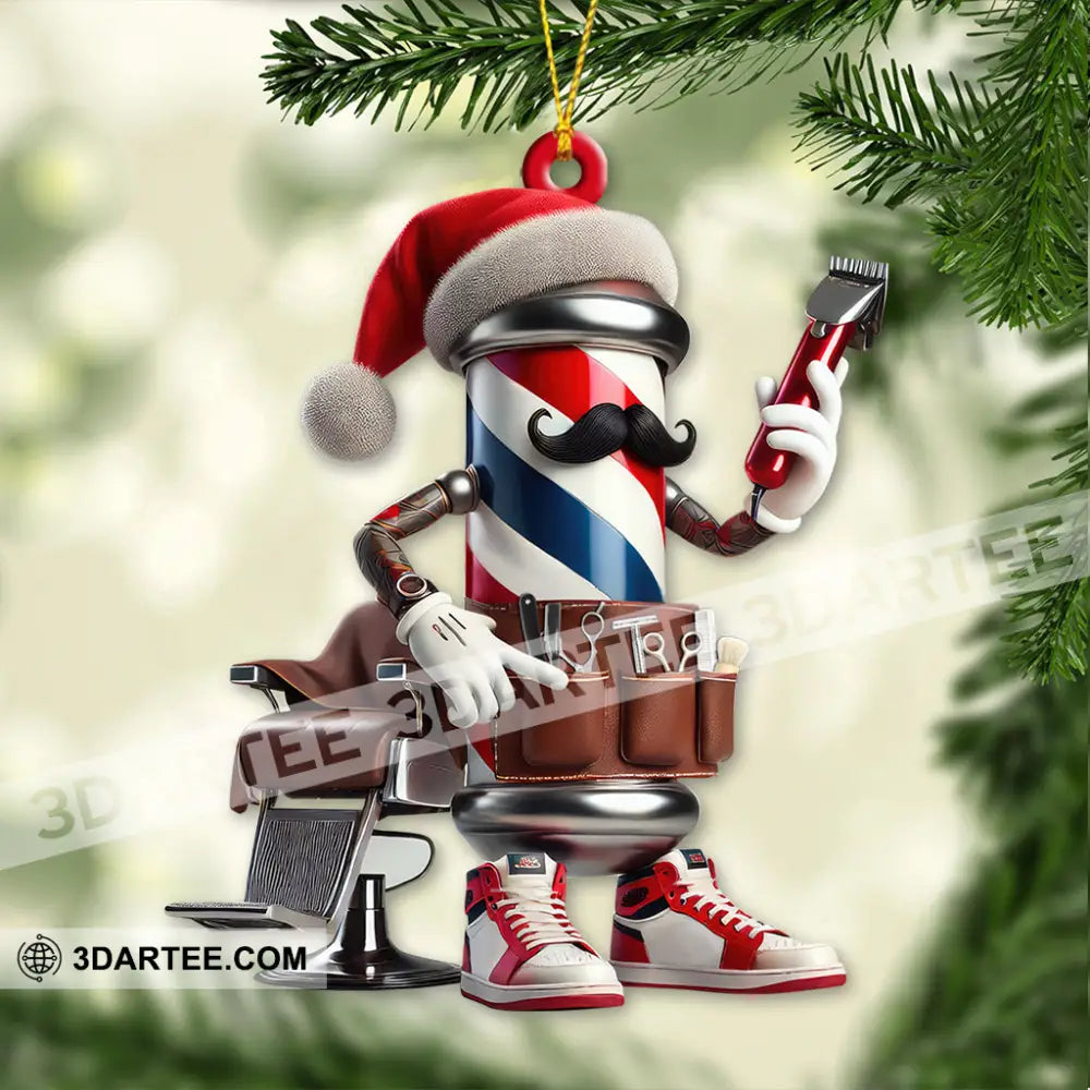 Custom Name Barber Ornament Christmas Decoration For Shop 3.54’’ / 1