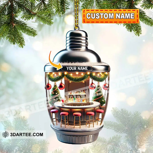 Custom Name Bartender Ornament Barista Christmas Decoration