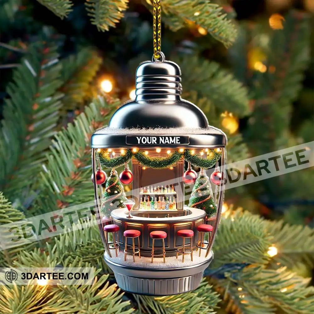 Custom Name Bartender Ornament Barista Christmas Decoration