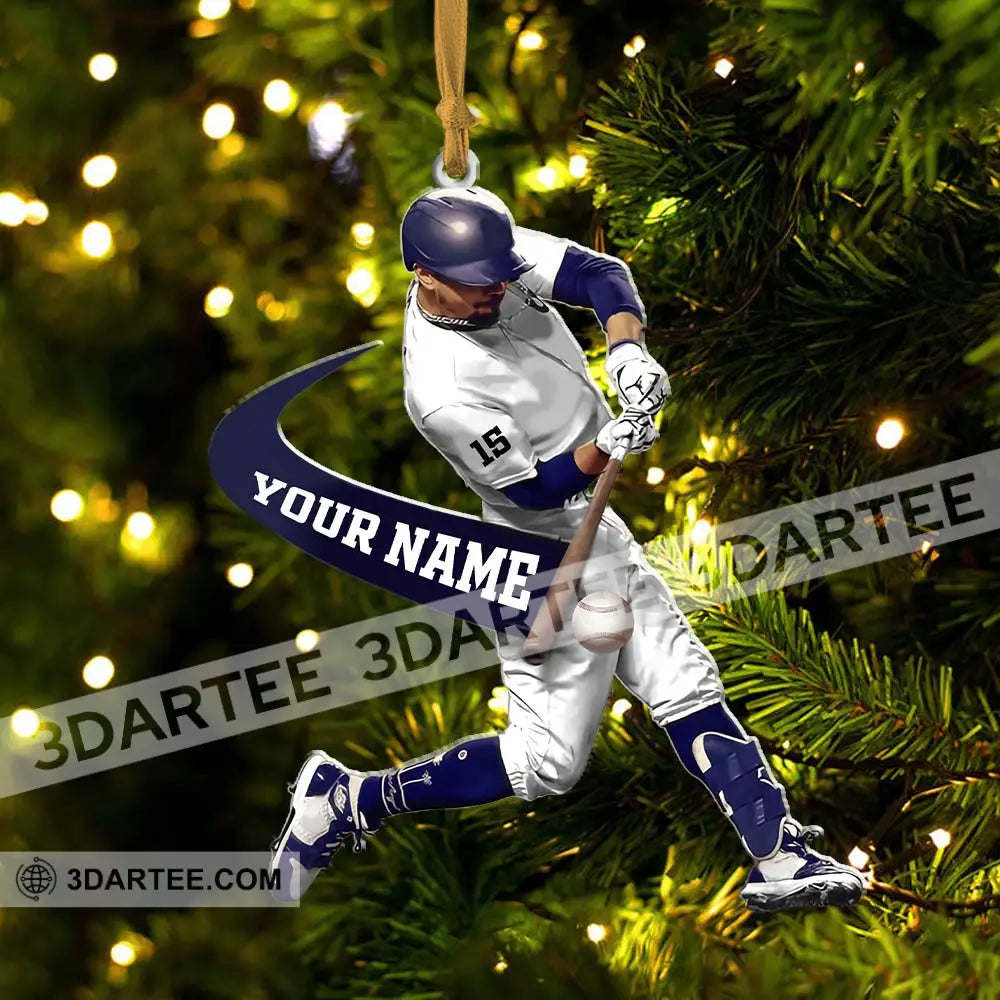 Custom Name Baseball Ornament Christmas Gift For Lover