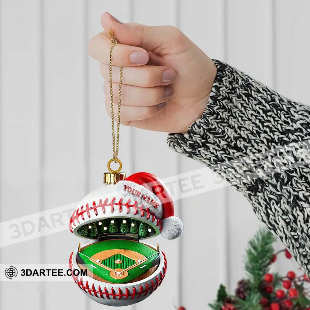 Custom Name Baseball Ornament Christmas Gift For Lover