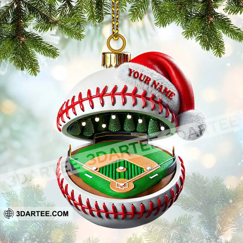 Custom Name Baseball Ornament Christmas Gift For Lover 3.54’’ / 1