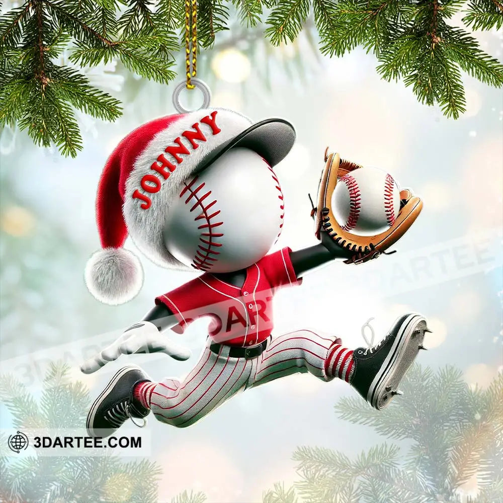 Custom Name Baseball Ornament Christmas Gift For Lover 3.54’’ / 1