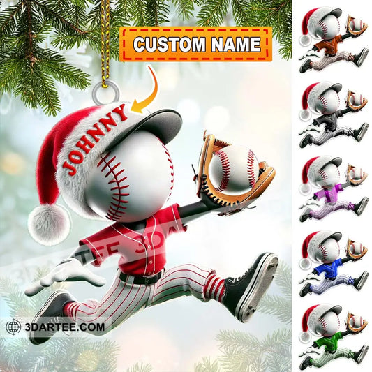 Custom Name Baseball Ornament Christmas Gift For Lover