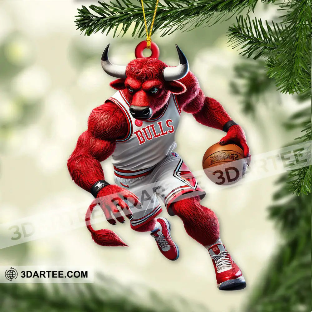 Custom Name Basketball Bulls Team Ornament Christmas Gift 3.54’’ / 1