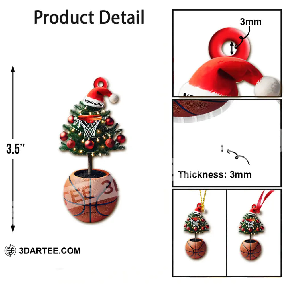 Custom Name Basketball Tree Ornament Lover Christmas Gift