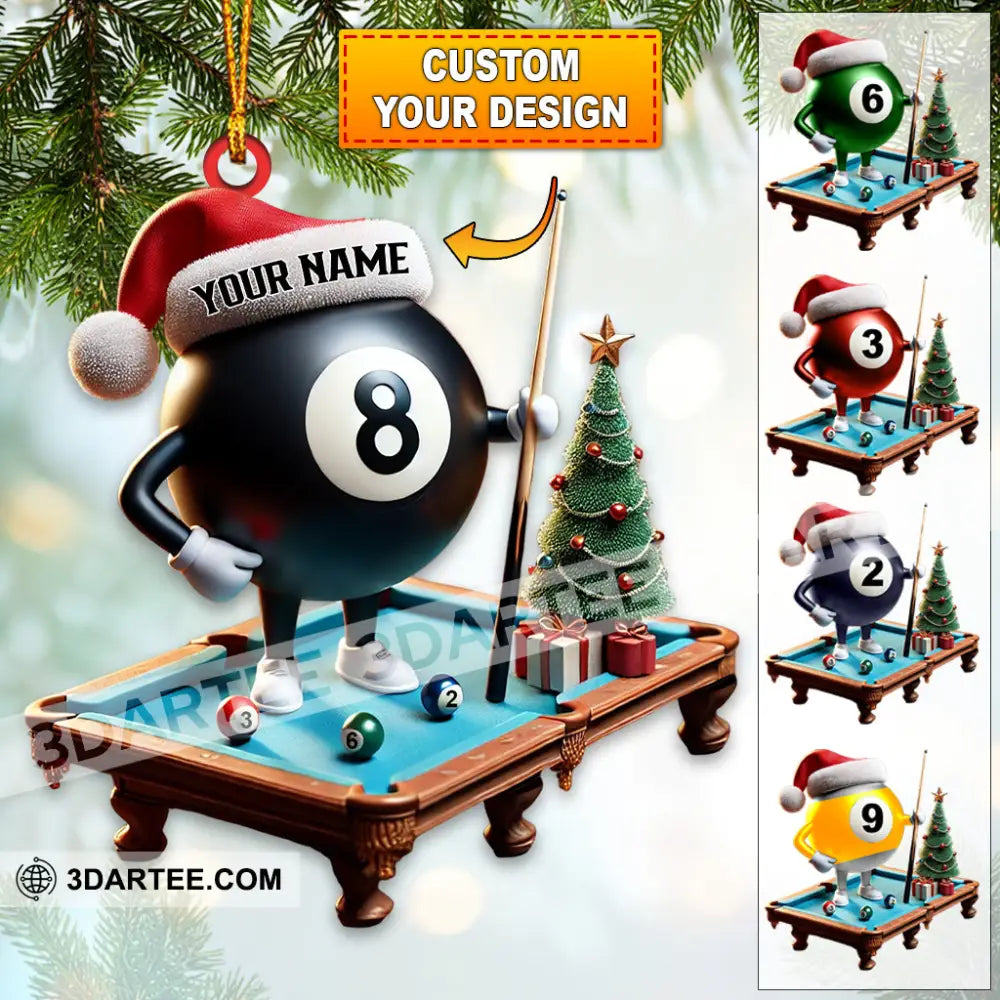 Custom Name Billiard Ornament Lover Christmas Gift