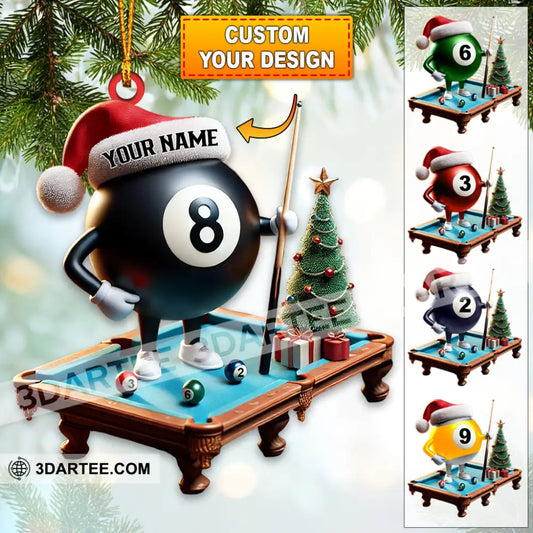 Custom Name Billiard Ornament Lover Christmas Gift