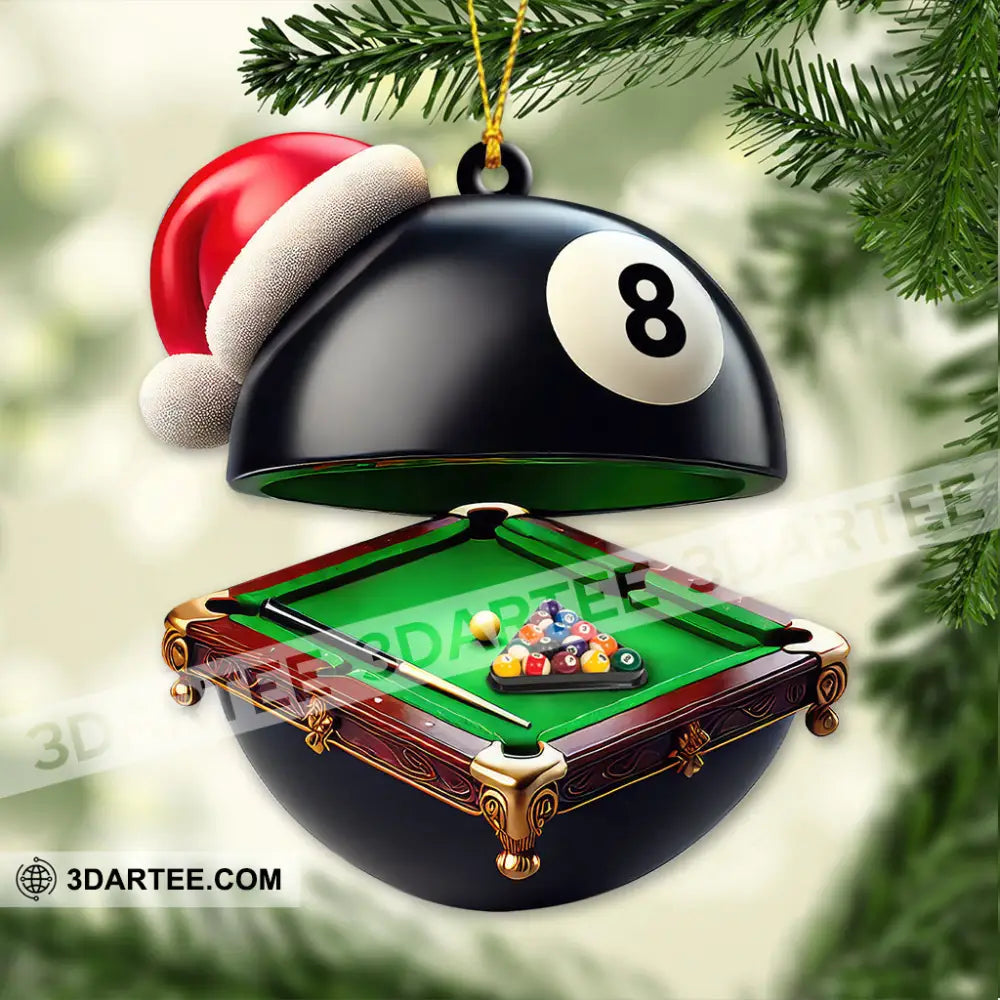 Custom Name Billiard Ornament Lover Christmas Gift 3.54’’ / 1