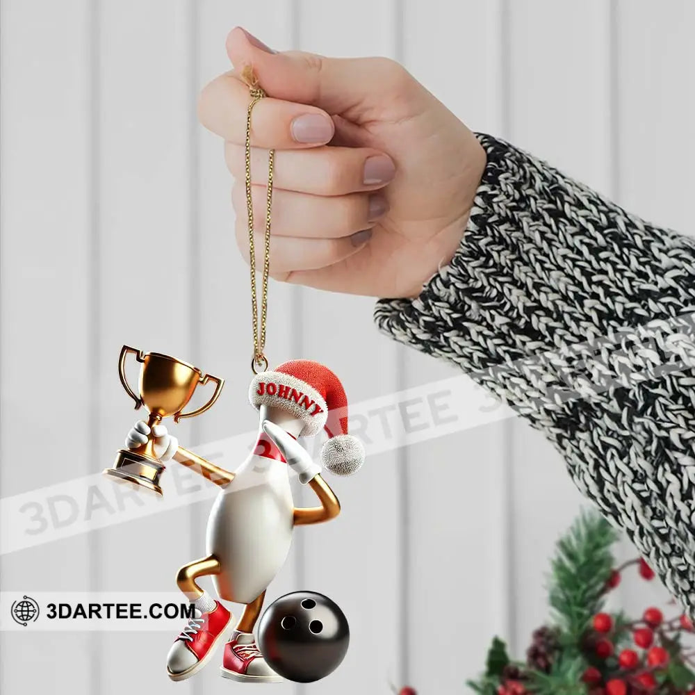 Custom Name Bowling Christmas Ornament Gift