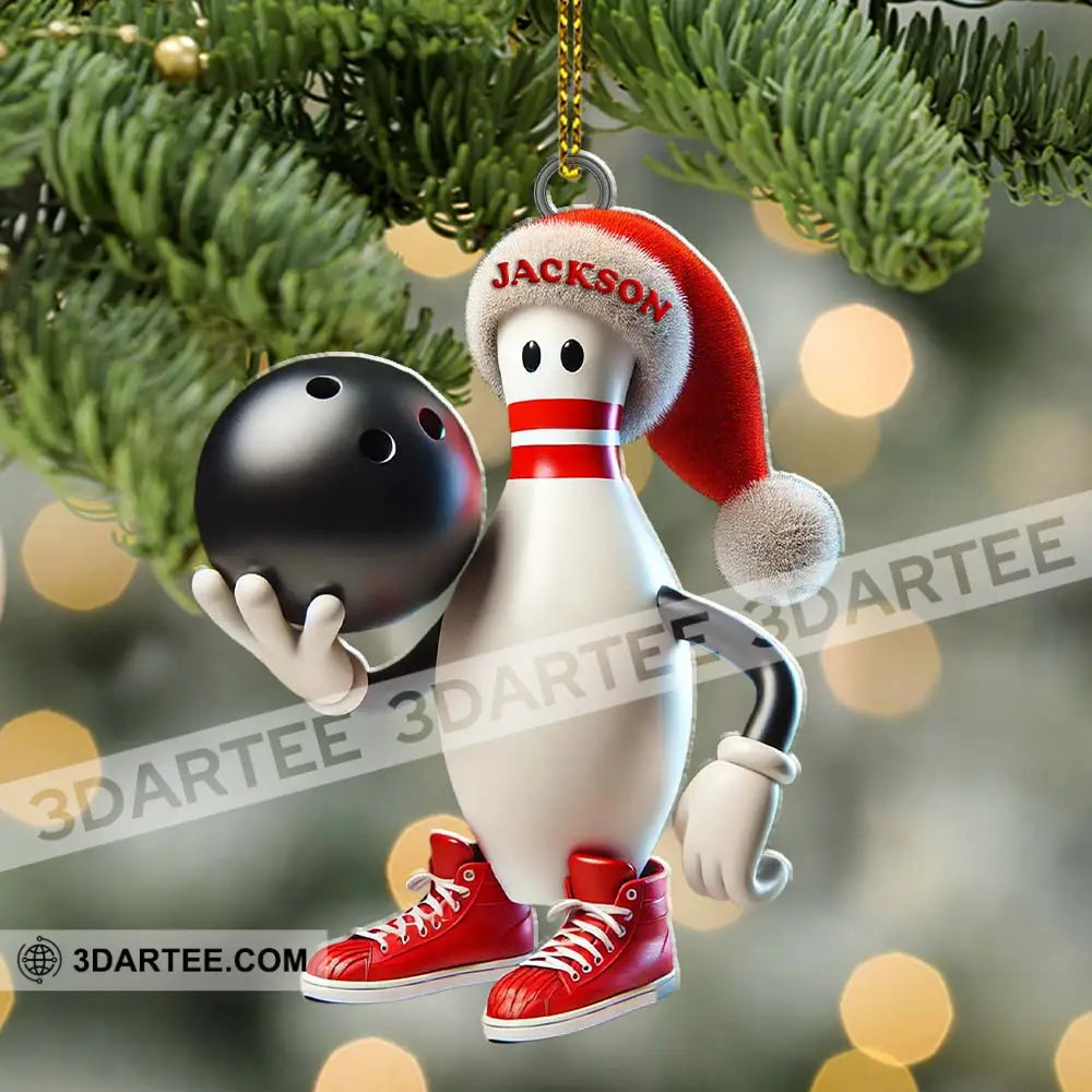 Custom Name Bowling Christmas Ornament Lover Gift