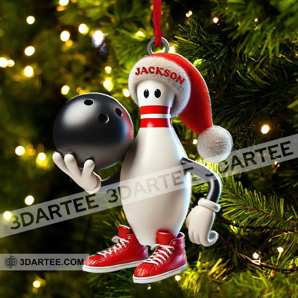 Custom Name Bowling Christmas Ornament Lover Gift