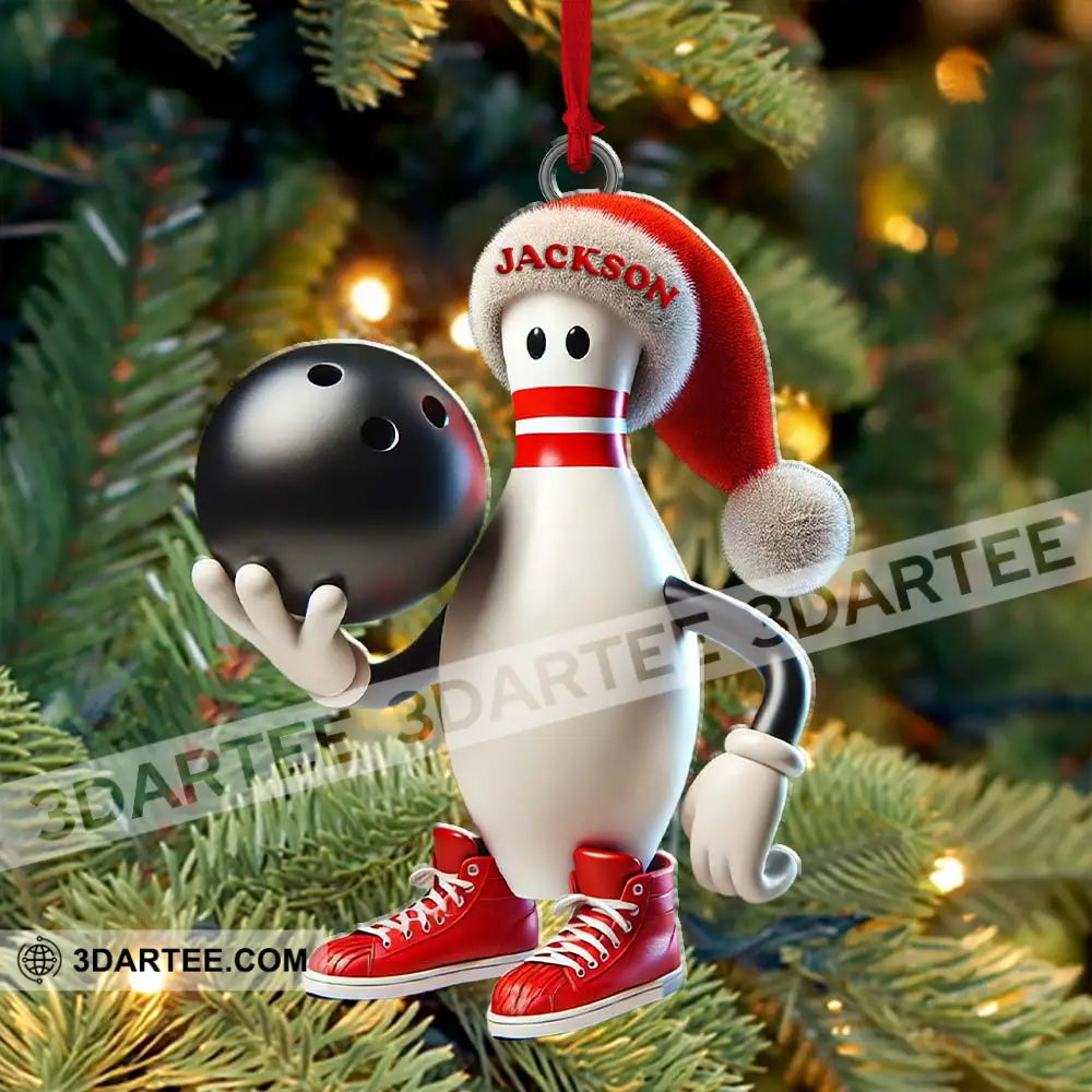 Custom Name Bowling Christmas Ornament Lover Gift 3.54’’ / 1