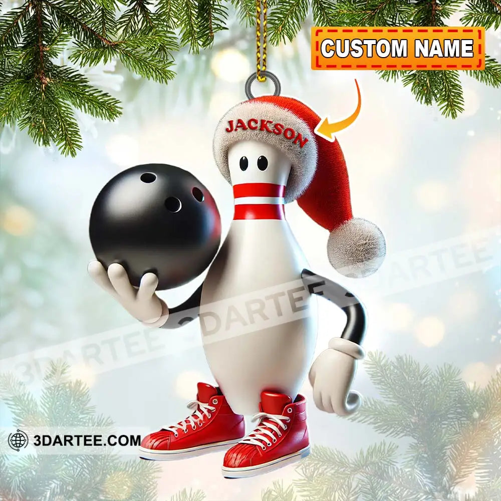 Custom Name Bowling Christmas Ornament Lover Gift