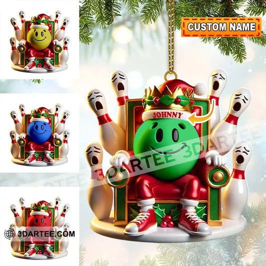 Custom Name Bowling Christmas Ornament Lover Gift