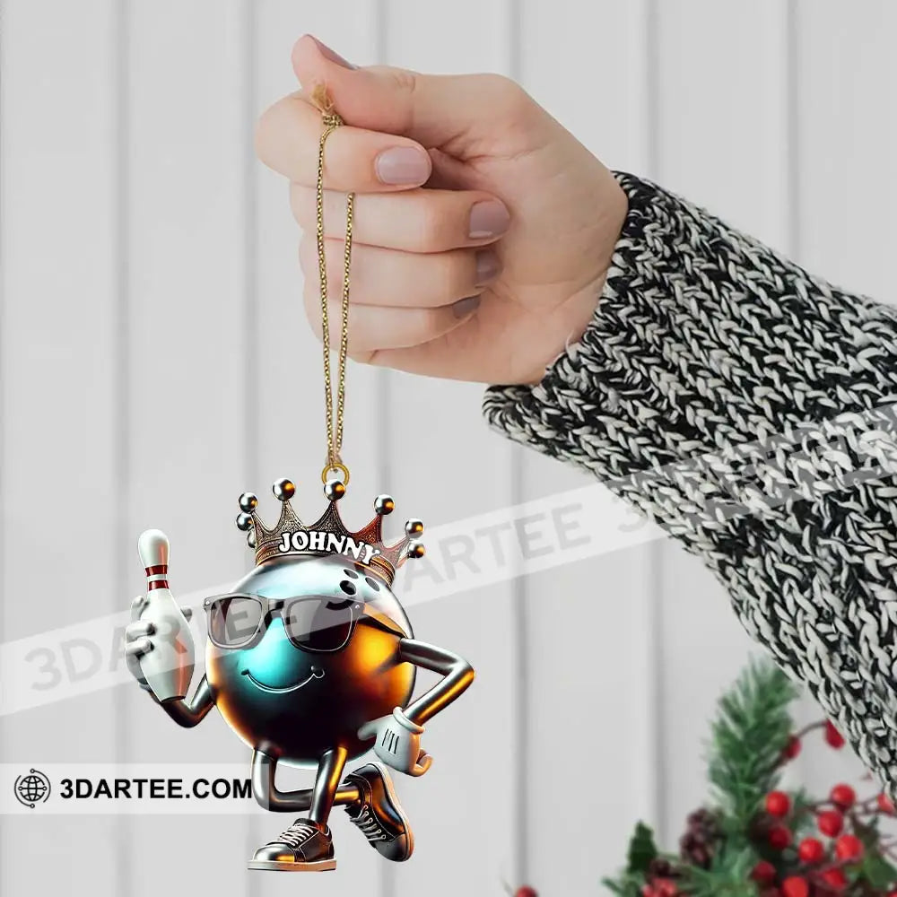 Custom Name Bowling Christmas Ornament Lover Gift