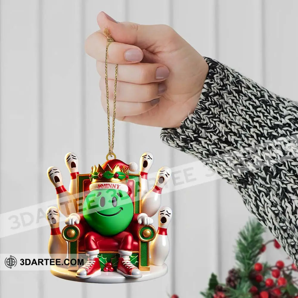 Custom Name Bowling Christmas Ornament Lover Gift