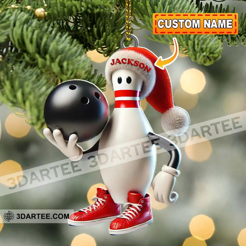 Custom Name Bowling Christmas Ornament Lover Gift