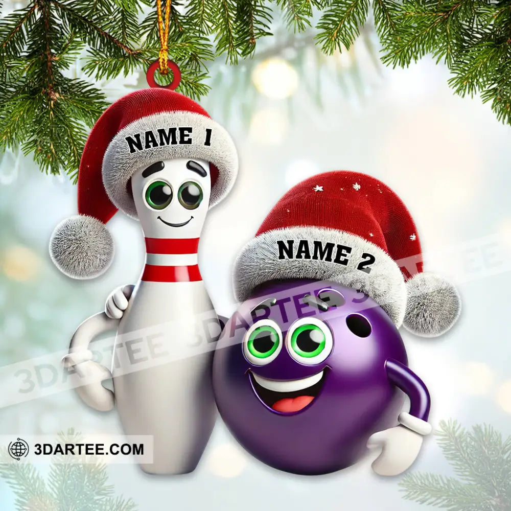 Custom Name Bowling Ornament Christmas Gift Decoration 3.54’’ / 1