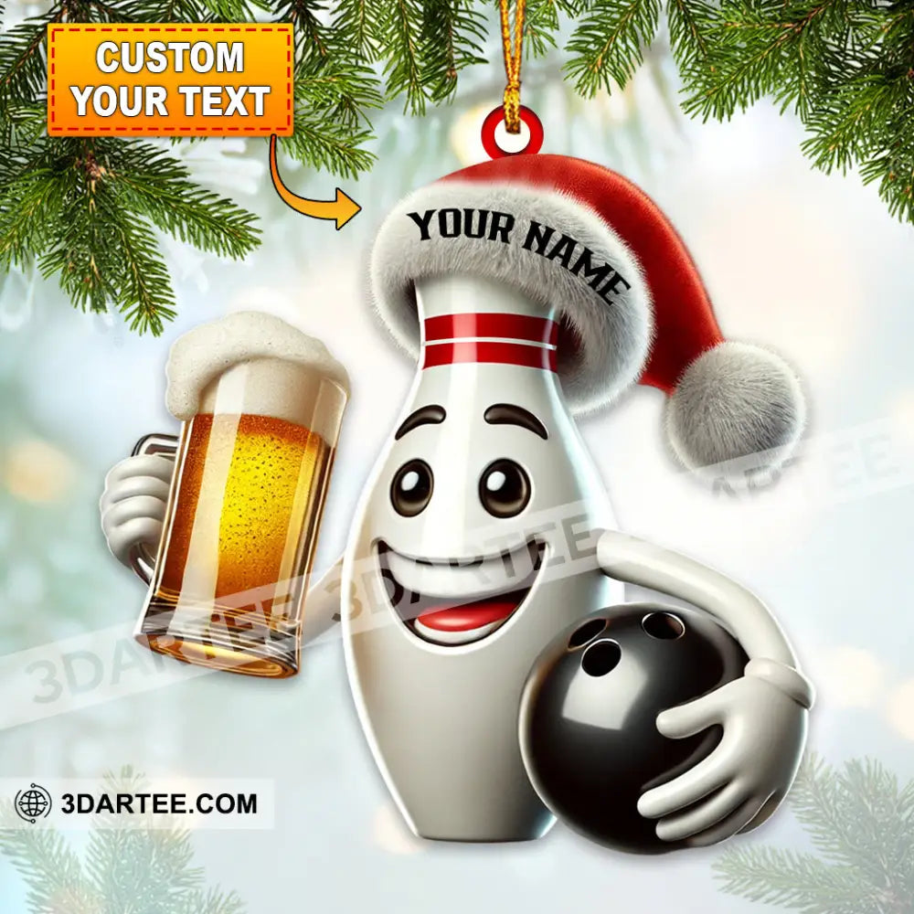 Custom Name Bowling Ornament Christmas Gift Decoration