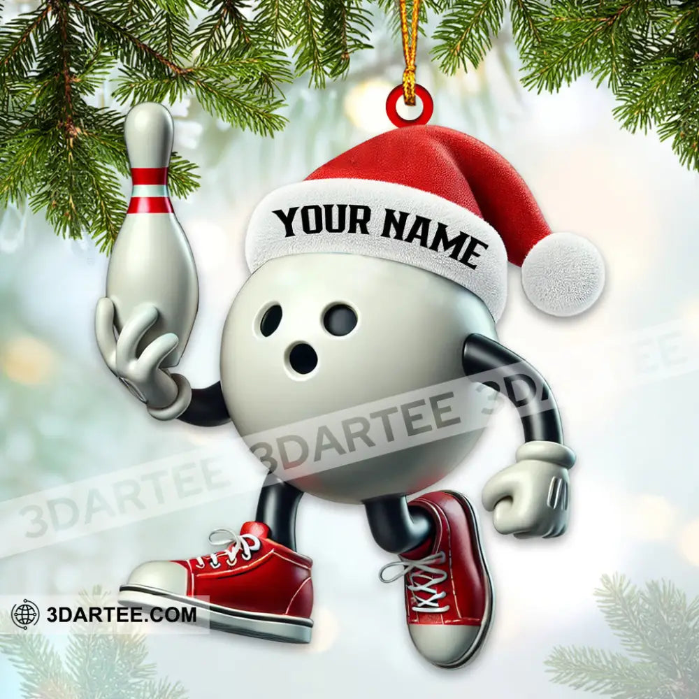 Custom Name Bowling Ornament Christmas Gift For Lover 3.54’’ / 1