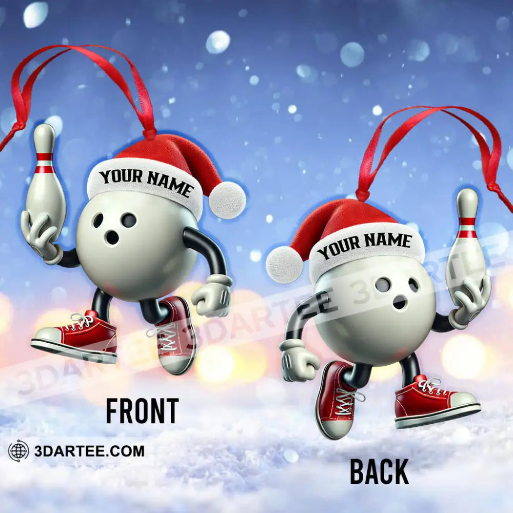 Custom Name Bowling Ornament Christmas Gift For Lover