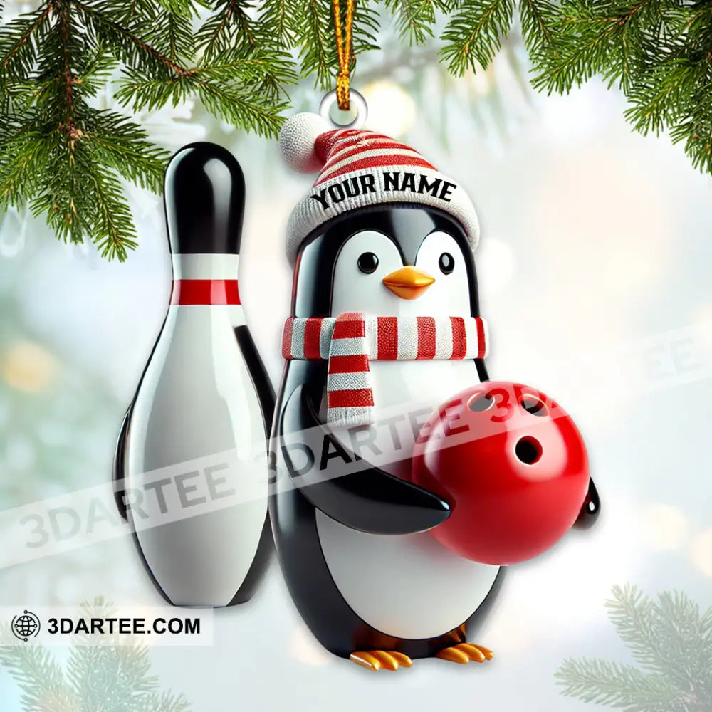 Custom Name Bowling Ornament Lover Christmas Gift 3.54’’ / 1