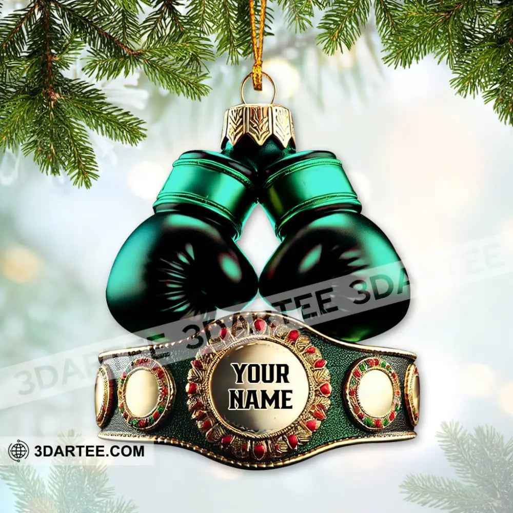 Custom Name Boxing Champion Ornament Lover Christmas Gift